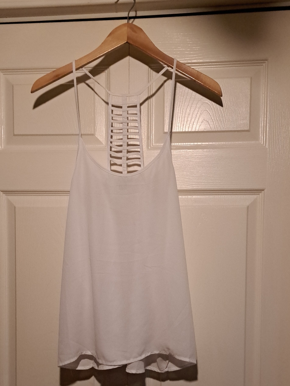 Street wear Society- White Strappy Ladder-Back Camisole